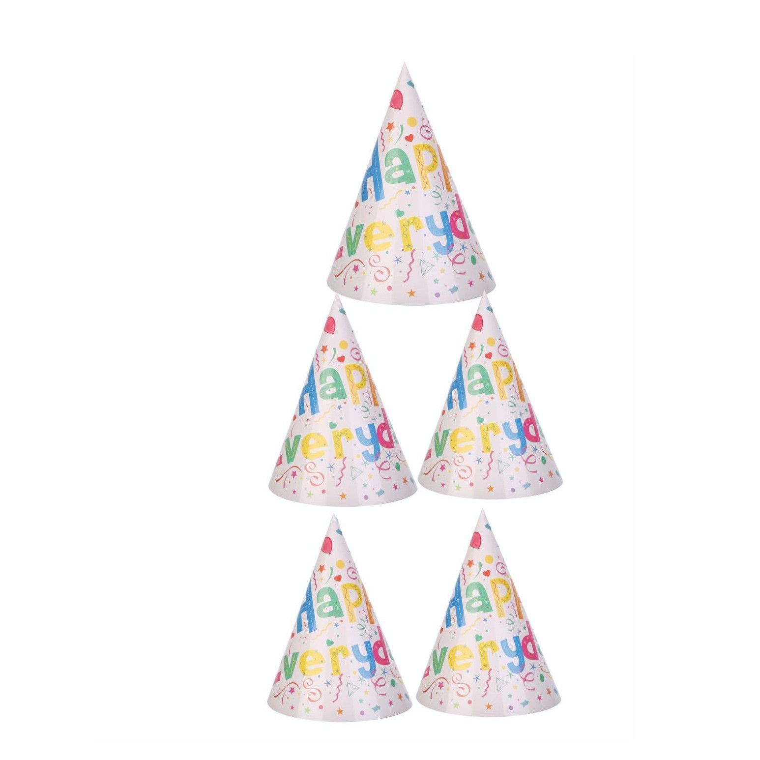 Accesorii Petrecere - Set 6 Coifuri Happy Everyday, Flippy, pentru Petrecere, 20x14 cm, Multicolor
