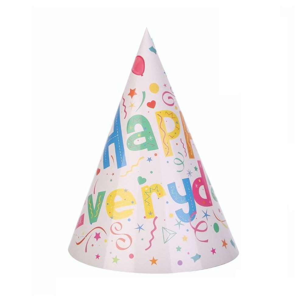 Accesorii Petrecere - Set 6 Coifuri Happy Everyday, Flippy, pentru Petrecere, 20x14 cm, Multicolor