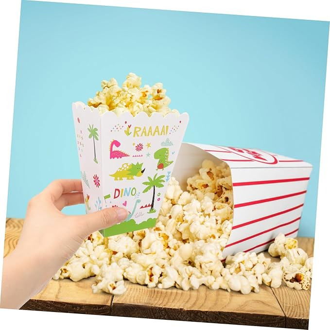 Set 6 Cutii de Popcorn, Flippy, Colectia Dino Park, 9 x 13 cm, din Carton, Multicolor [3]