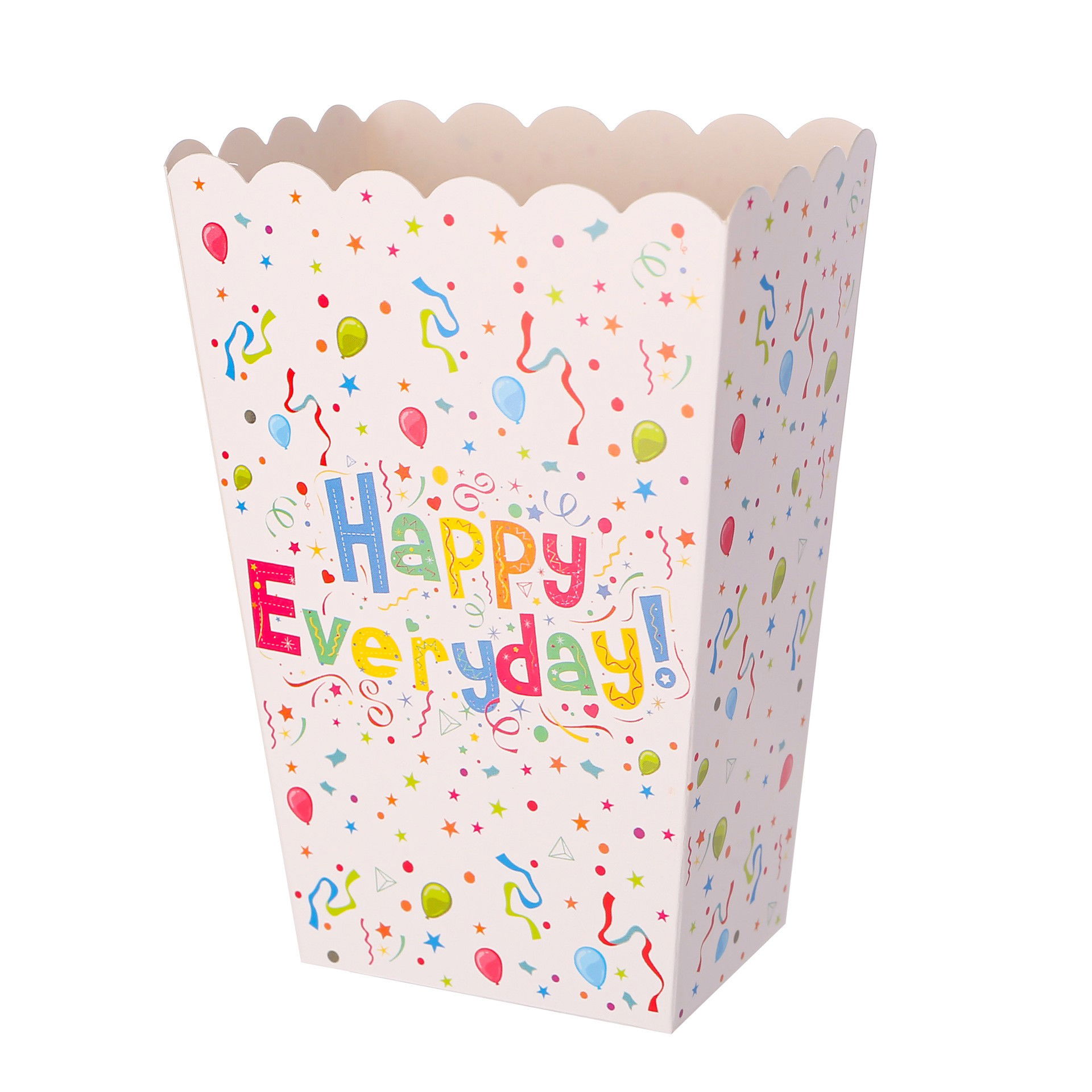 Petrecere - Set 6 Cutii de PopCorn, Flippy, Model Happy Everyday, 17 x 15 cm, Multicolor