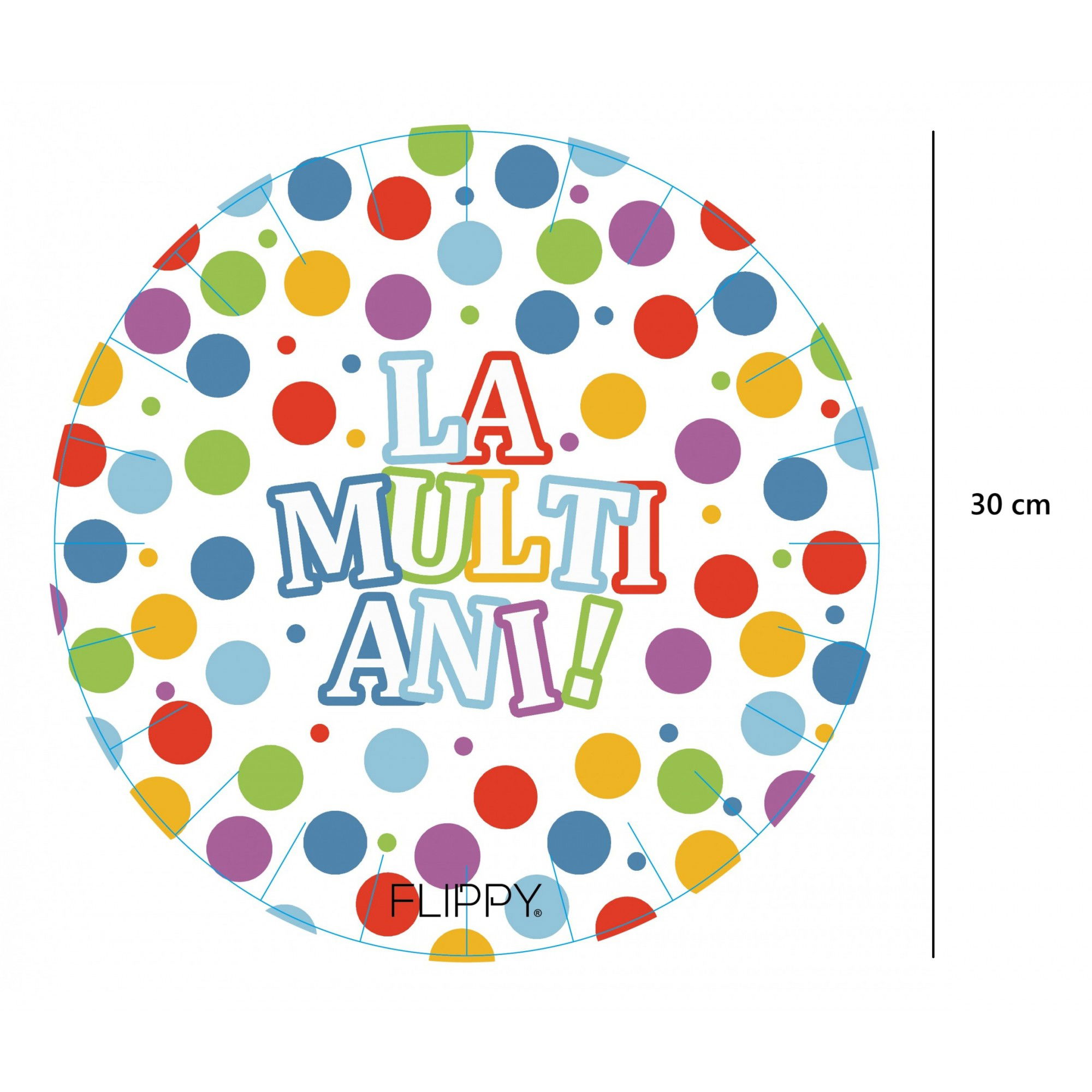 Set 6 Farfurii de Unica Folosinta, Flippy, Colectia LA MULTI ANI , 30 cm, din Carton Laminat, Multicolor [3]