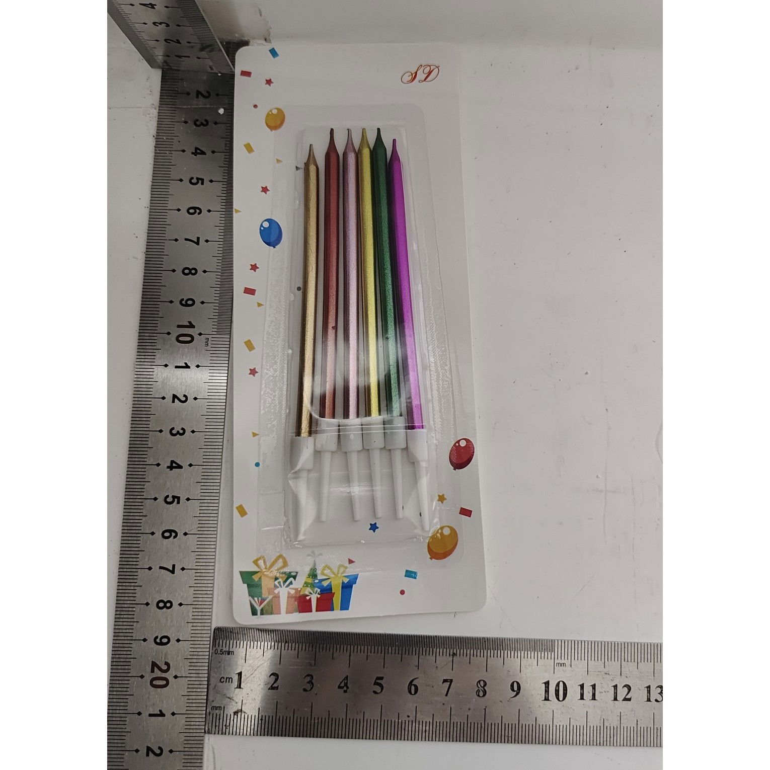 Set 6 Lumanari de Tort, Flippy, din Parafina, 11 x 0.4 cm, Lucioase, Multicolor [5]