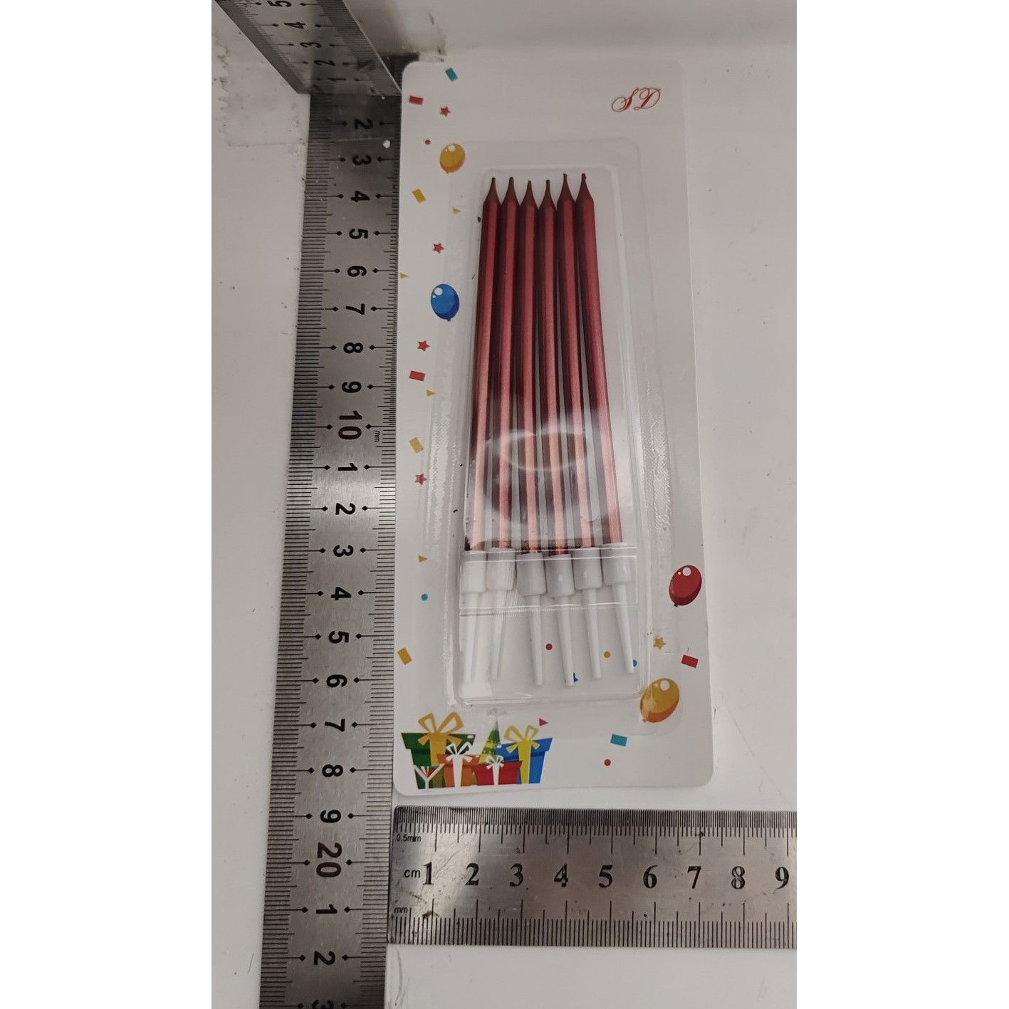 Set 6 Lumanari de Tort, Flippy, din Parafina, 11 x 0.4 cm, Lucioase, Rosu [4]