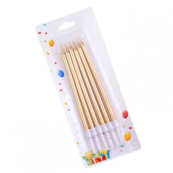 Pentru casa - Set 6 Lumanari de Tort, Flippy, din Parafina, 11 x 0.4 cm, Lucioase, Sampanie