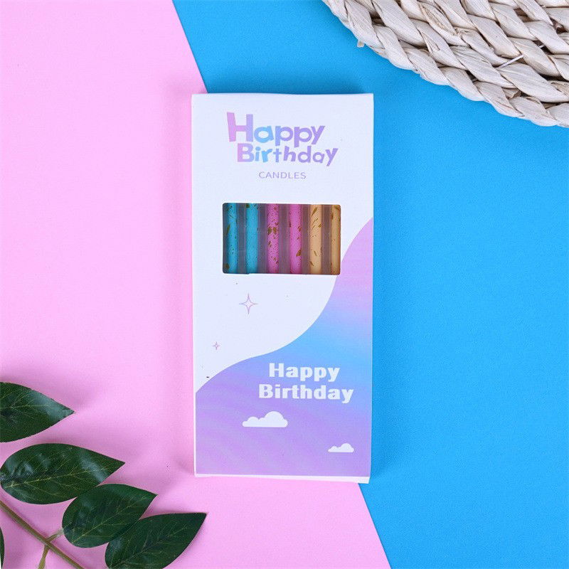 Set 6 Lumanari Lungi, Flippy, din Parafina, 10 x 0.5 cm, Happy Birthday, Multicolor [4]