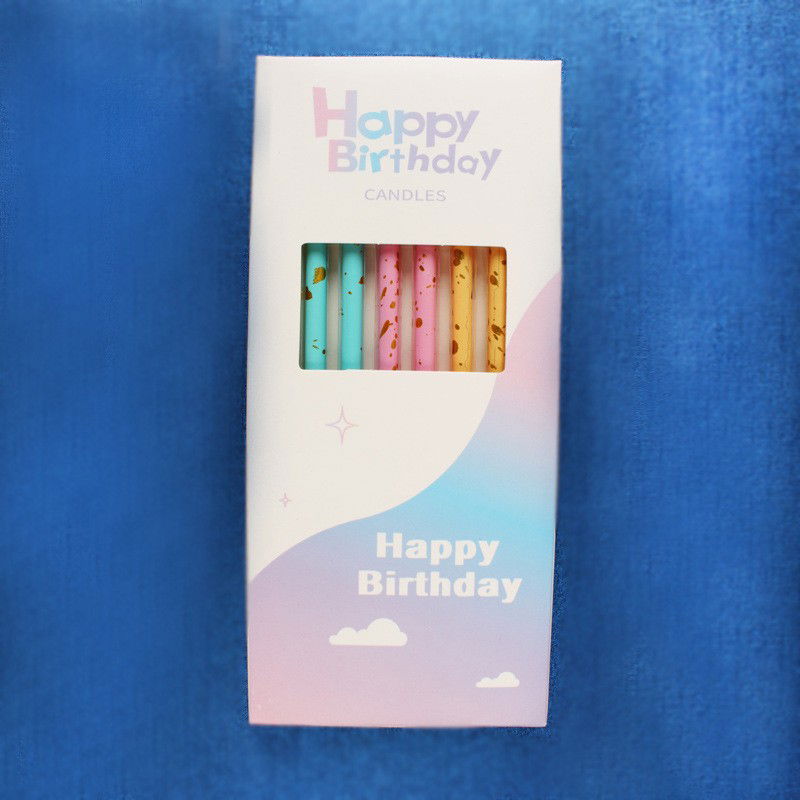 Set 6 Lumanari Lungi, Flippy, din Parafina, 10 x 0.5 cm, Happy Birthday, Multicolor [5]