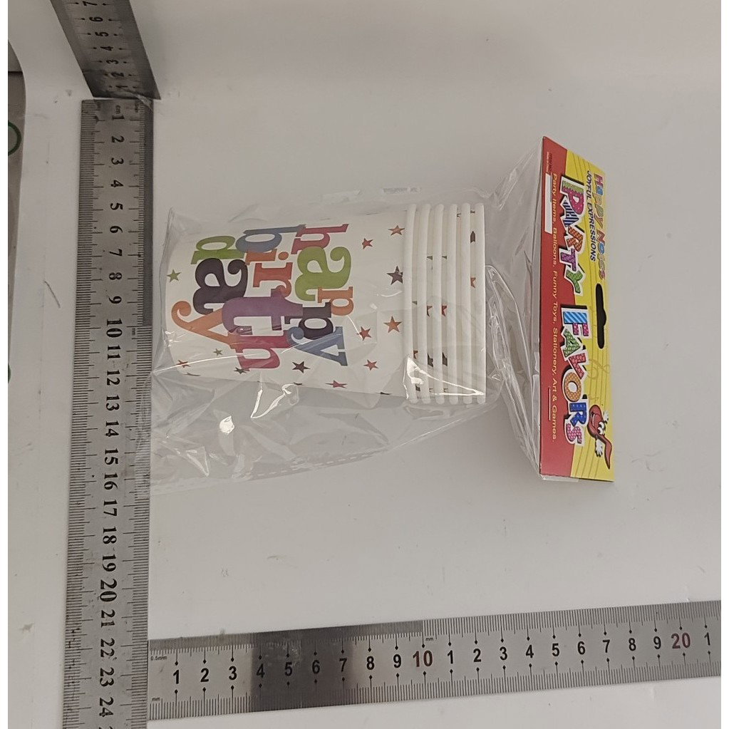 Set 6 Pahare de Carton, Flippy, Colectia Happy Birthday, 7 x 5 x 8.5 cm, 230 ml, Multicolor [5]