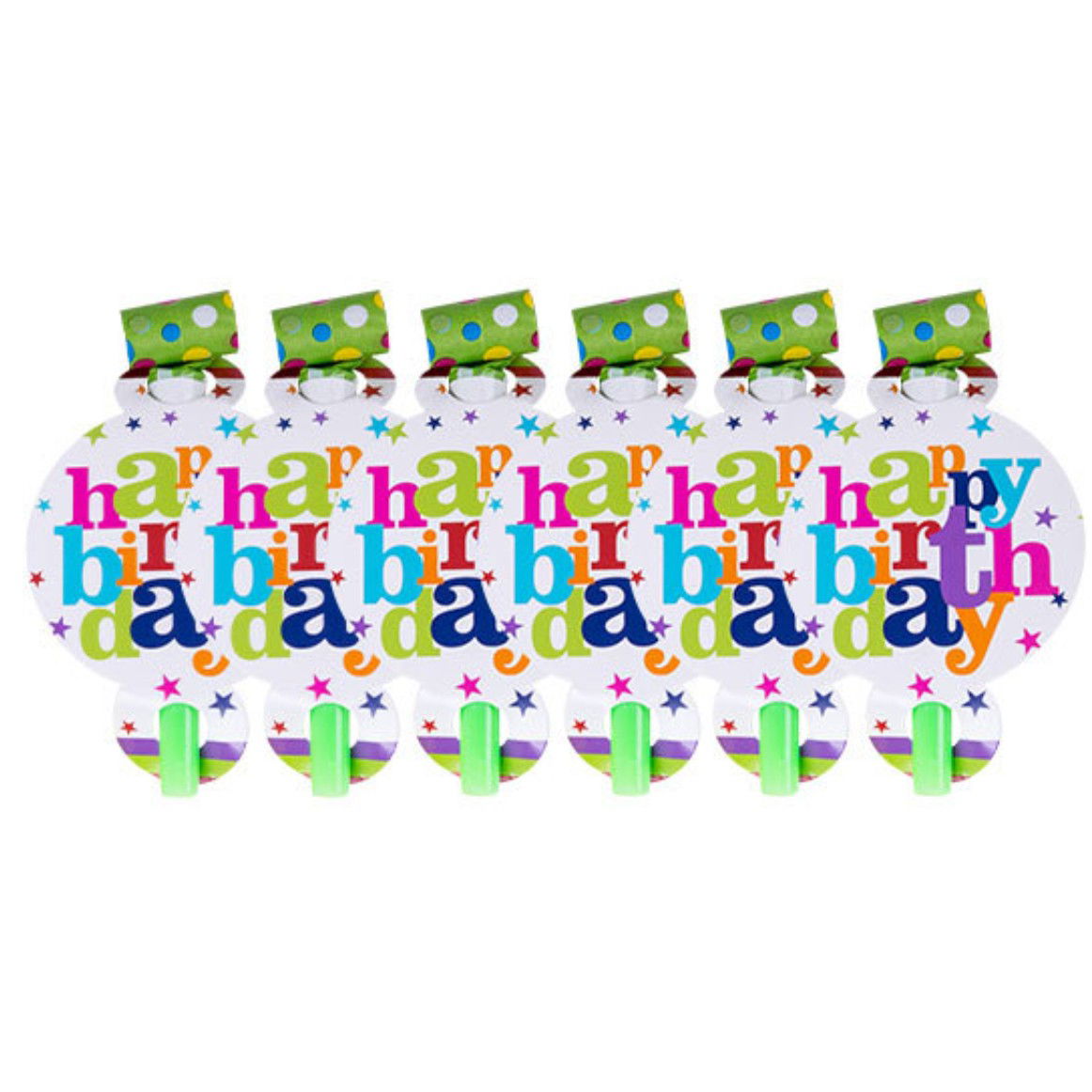 10 - 25 LEI - Set 6 Suflatori Happy Birthday, Flippy, pentru Petrecere, Tematica Aniversare, 13x7.8 cm, Multicolor