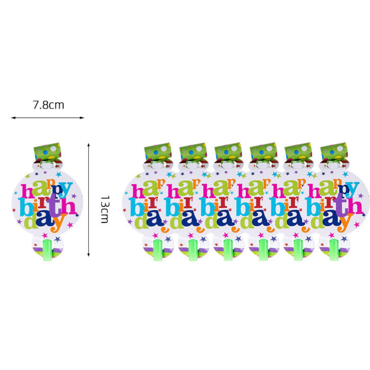 Set 6 Suflatori Happy Birthday, Flippy, pentru Petrecere, Tematica Aniversare, 13x7.8 cm, Multicolor [4]