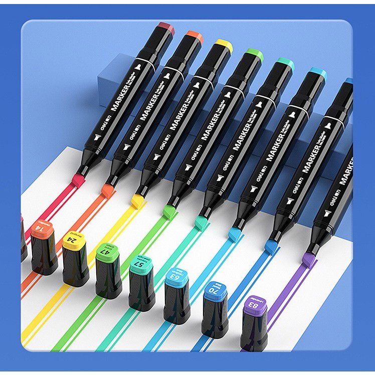 Set 60 Markere, Flippy, pe Baza de Alcool, Dublu Capat, Subtire 1mm si Gros 6 mm, Geanta Depozitare, 15 cm, Multicolor [6]