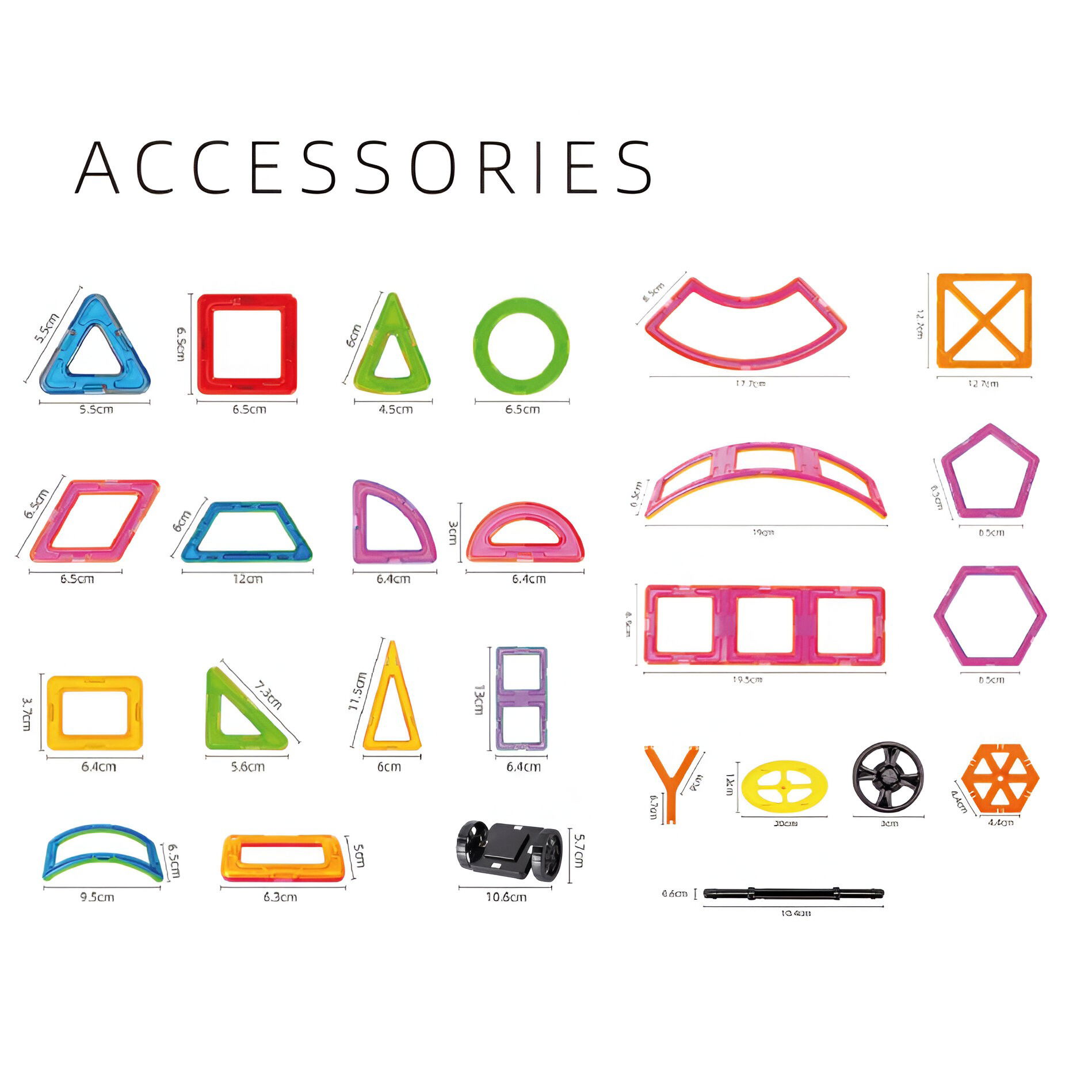 Set 60 Piese Magnetice de Constructie, Flippy, Piese Mari, Magnetic Blocks, Forme Geometrice, 3 Ani, ABS, Magnet, 22 x 17.2 x 8.5 cm, Multicolor [5]