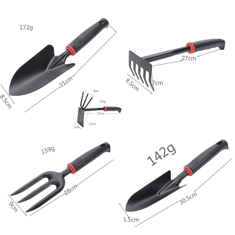 Pentru casa - Set 7 Unelte de Gradina Flippy, pentru Plantare Prelucrare Sol si Ingrijire Plante, Material PVC si cardboard, 31.5 x 8 cm, negru