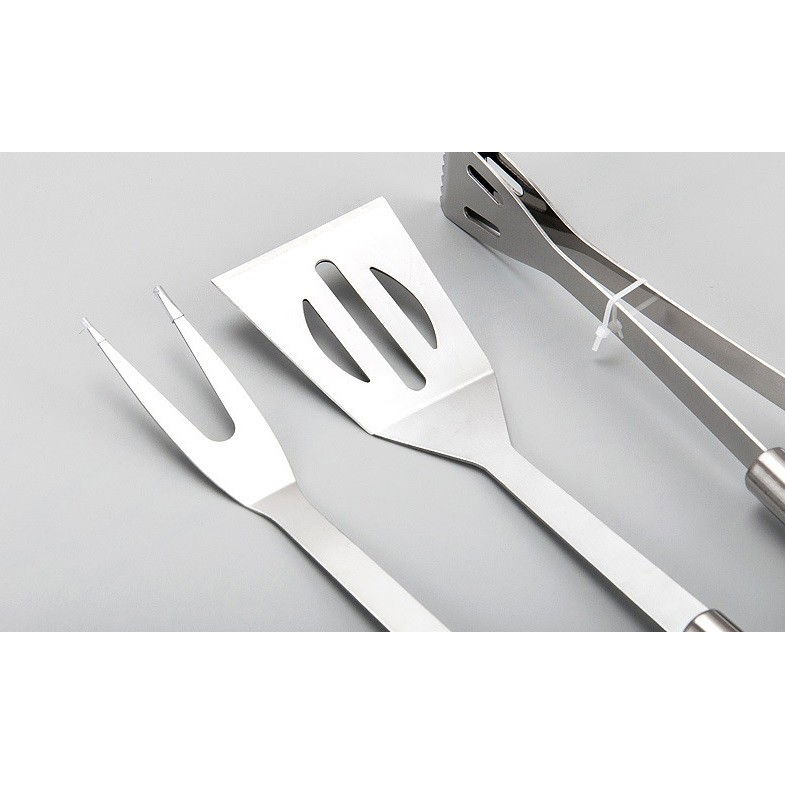 Set 7 Ustensile pentru Gratar, Flippy, din Otel Inoxidabil, Geanta Oxford, Argintiu [5]