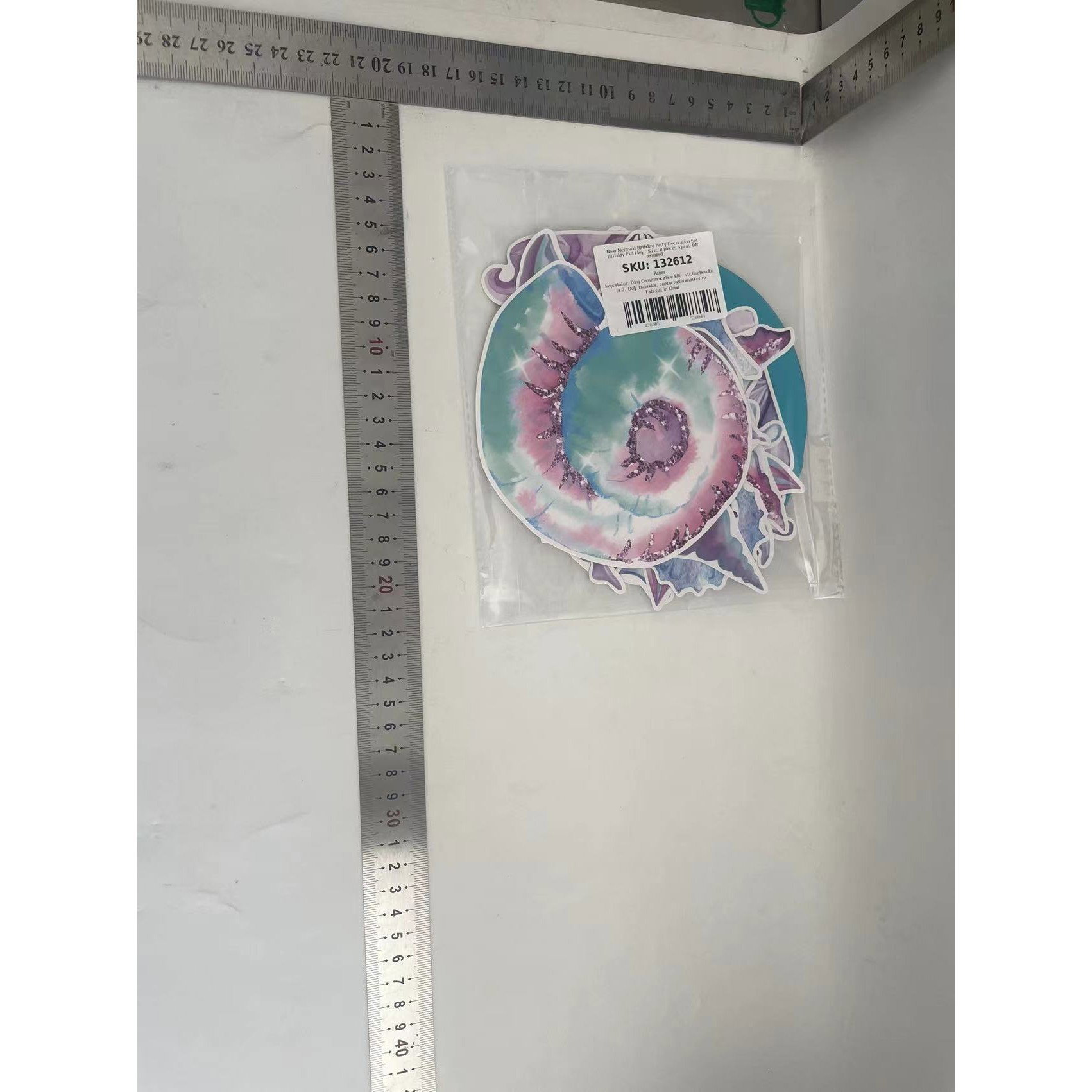 Set 8 Decoratiuni pentru Petrecere Sirena, Flippy, Colectia Mermaid, Panglici Incluse, Multicolor [6]