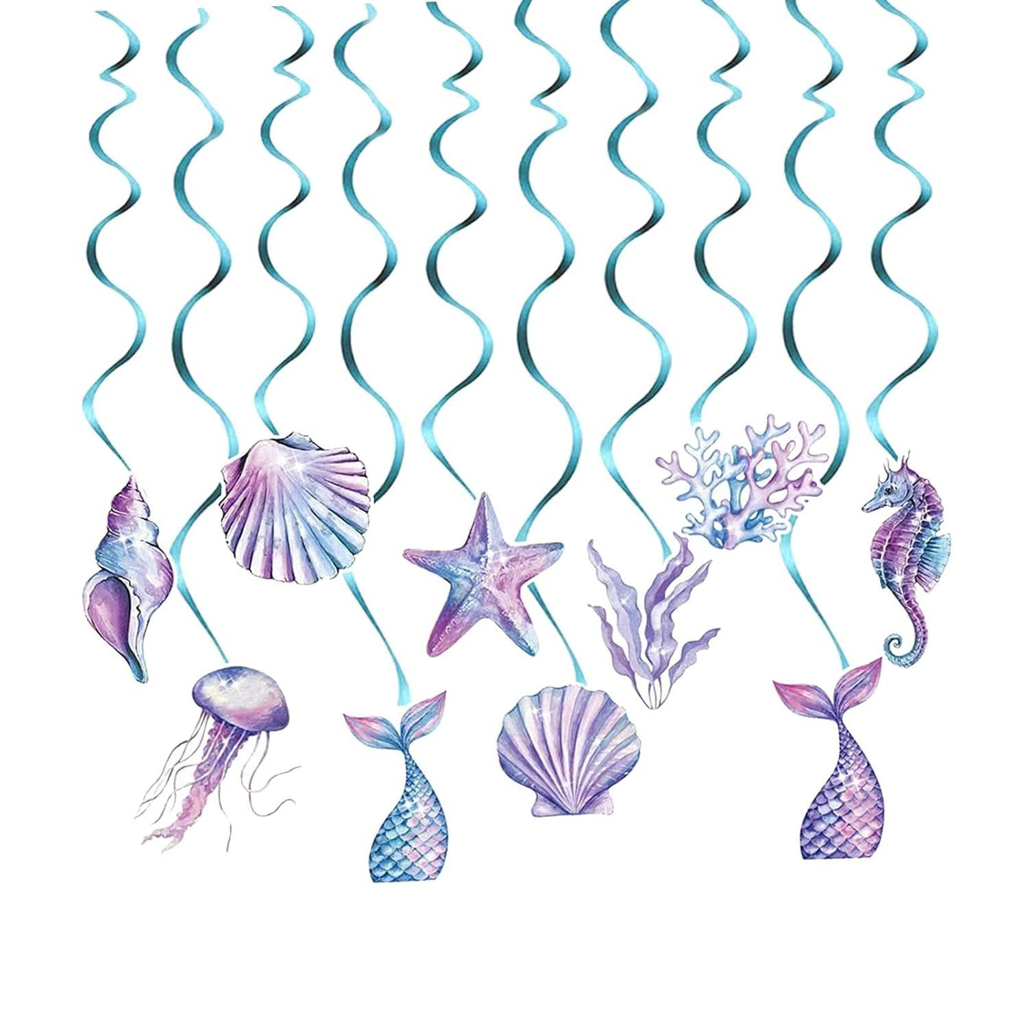 Set 8 Decoratiuni pentru Petrecere Sirena, Flippy, Colectia Mermaid, Panglici Incluse, Multicolor [4]