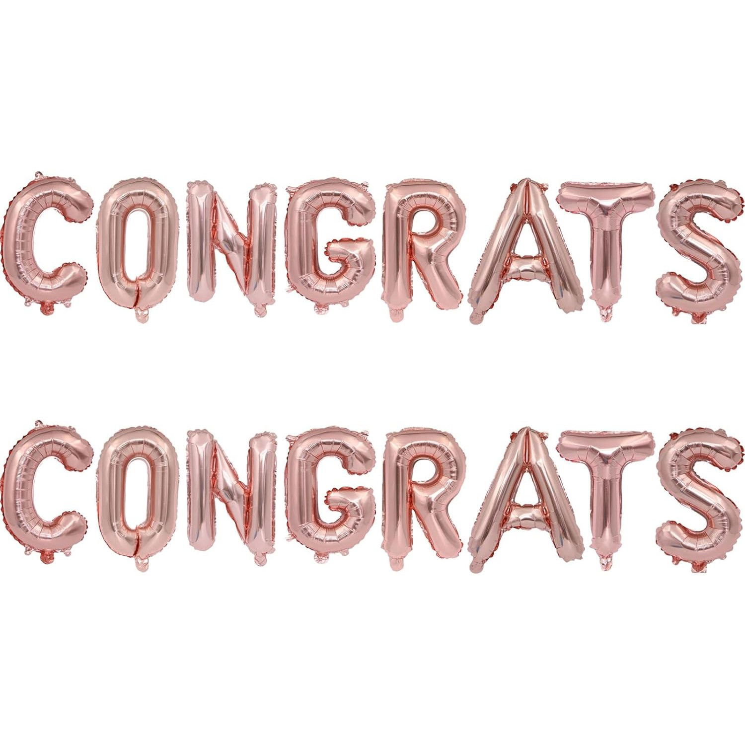 Set 8 Baloane din Folie Metalizata, Flippy, Model Scris Congrats, Litere de 40 cm, Tema Absolvire, Baloane Party, Ambalaj Individual, Pai Inclus, Umflare cu Aer sau Heliu, Roz [6]