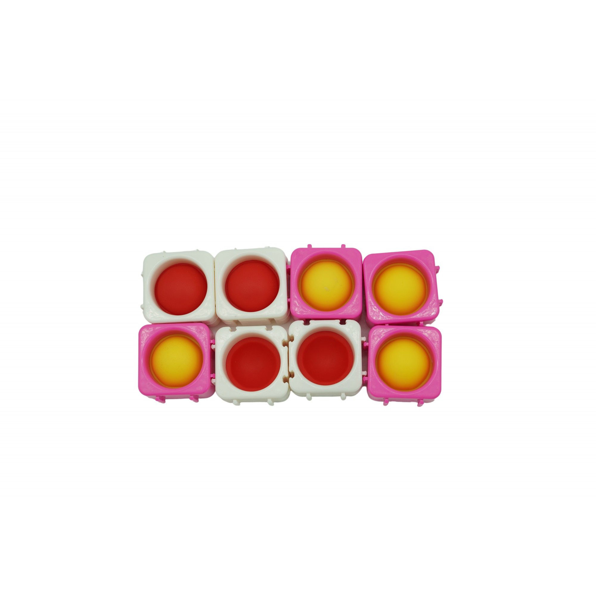 10 - 25 LEI - Set 8 blocuri de constructie din silicon, Pop Bubble, Fidget Toy, Puzzle, Multicolor