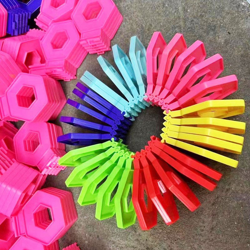 Puzzle pentru copii, Flippy, fidget loop, functie stivuire, bucle, decompresie, curcubeu, 20 cm [3]