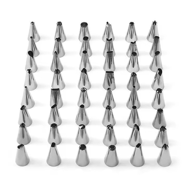 Set 80 Piese Ustensile pentru Ornare Prajituri, Flippy, din Plastic si Otel Inoxidabil, Forme Briose, Multicolor [3]