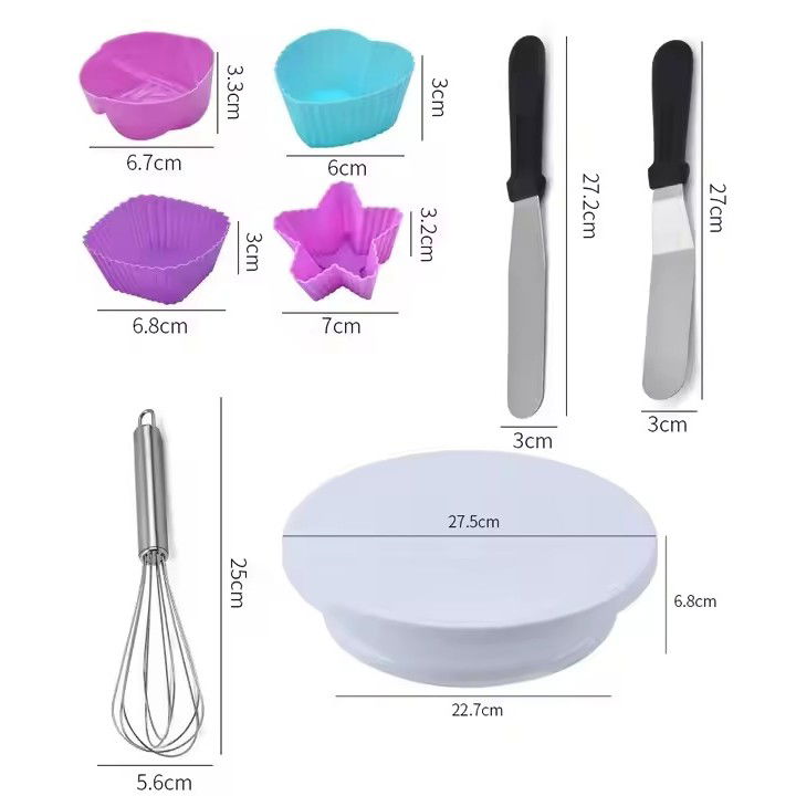 Pentru casa - Set 80 Piese Ustensile pentru Ornare Prajituri, Flippy, din Plastic si Otel Inoxidabil, Forme Briose, Multicolor