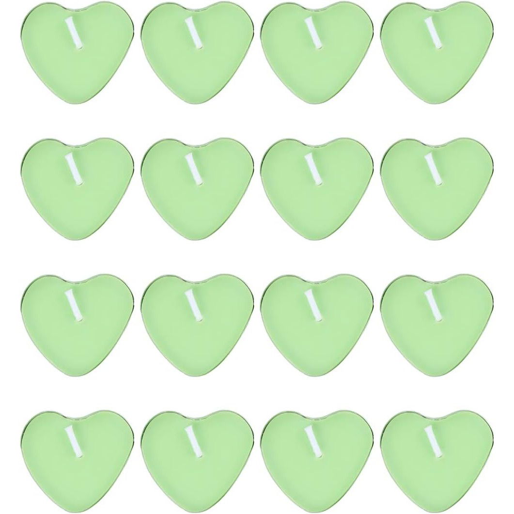 Set 9 Lumanari in Forma de Inima, Flippy, pentru Ziua Indragostitilor, Aroma de Mar, Ardere 3.5 h, din Parafina, 4 x 2 cm, Verde [3]