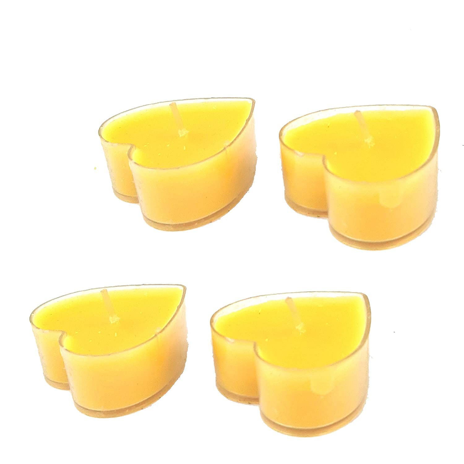 Set 9 Lumanari in Forma de Inima, Flippy, pentru Ziua Indragostitilor, Aroma de Citrice, Ardere 3.5 h, din Parafina, 4 x 2 cm, Galben [5]