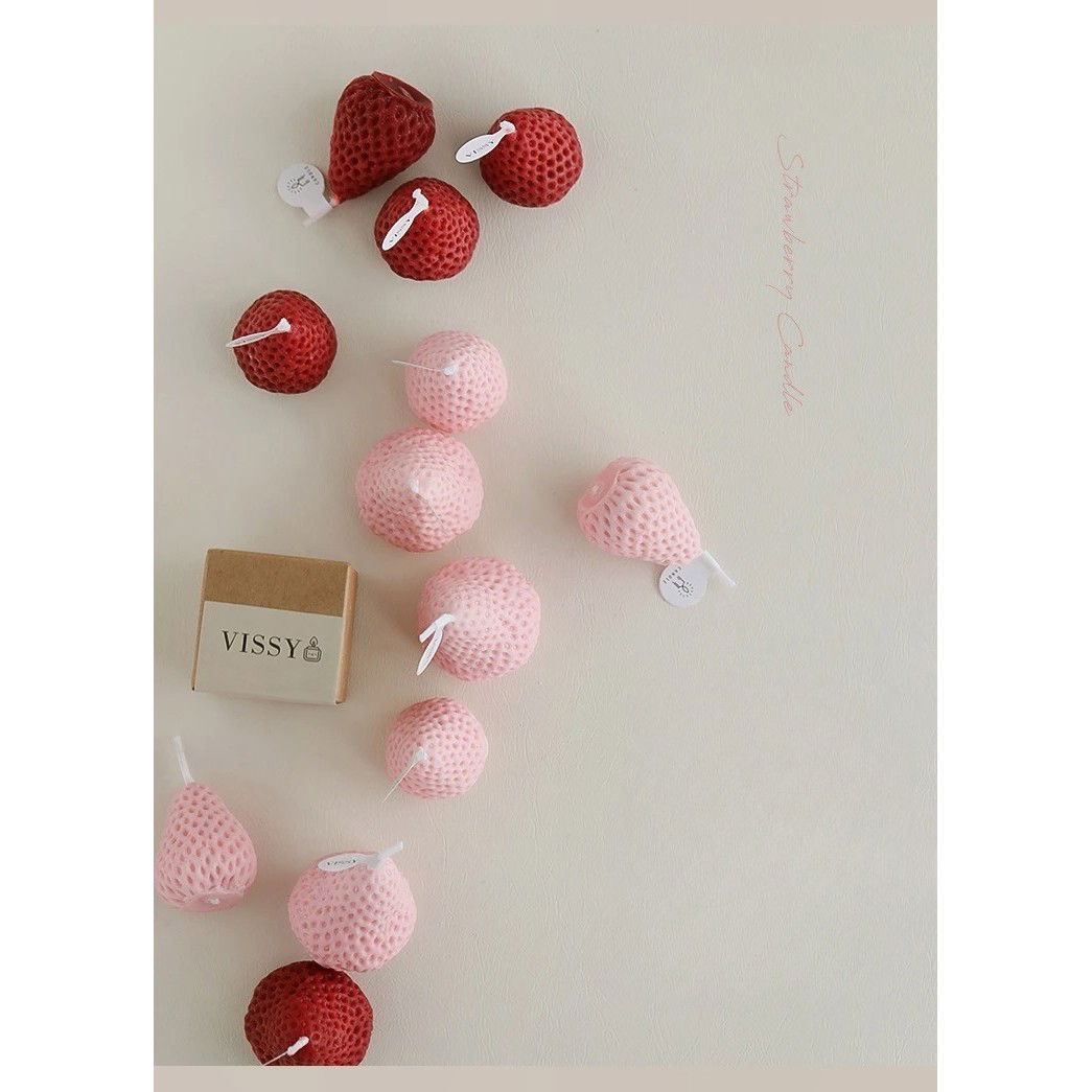 Pentru casa - Set 9 Lumanari Parfumate, Flippy, Model Capsunici, Ardere 30 min, 117g, 9.3 x 9.3 x 3.8 cm, Roz/Rosu