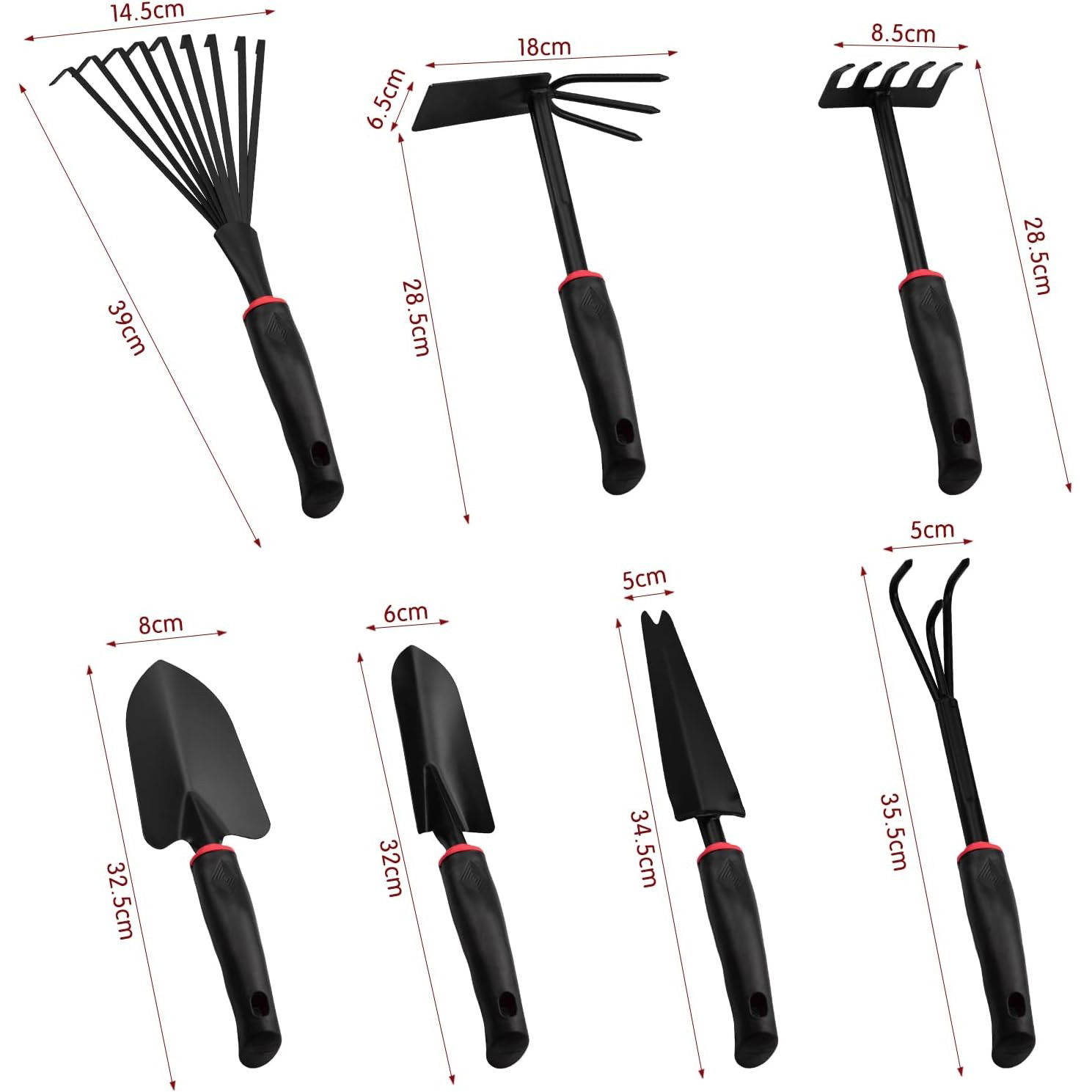 Set 9 Unelte de Gradina Flippy, pentru Plantare Prelucrare Sol si Ingrijire Plante, Material PVC si cardboard, 25 x 14.5 cm, negru [3]