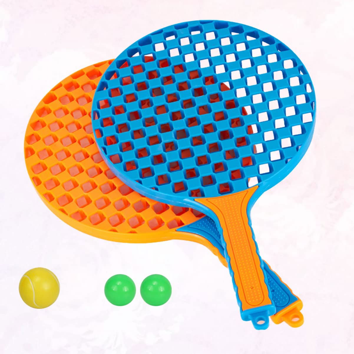 Set Badminton pentru Copii, Flippy, 2 Palete, 3 Mingi, Pentru Joaca si Antrenament, Albastru Portocaliu [7]