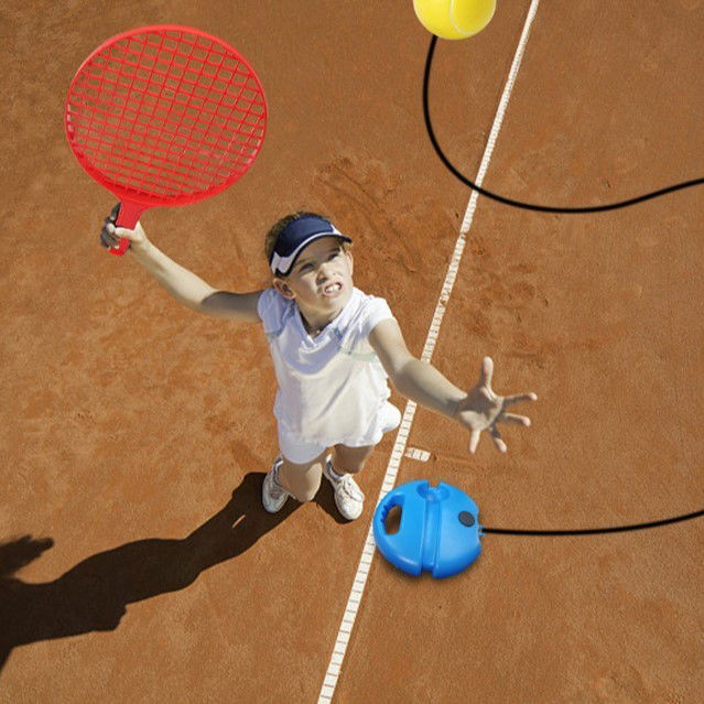 Set Badminton pentru Copii, Flippy, Doua Palete, Fluturas, 2 Mingi, Minge cu Elastic pentru Antrenament, Suport de Prindere Stabil, 40.5x23 cm, Rosu Galben [4]