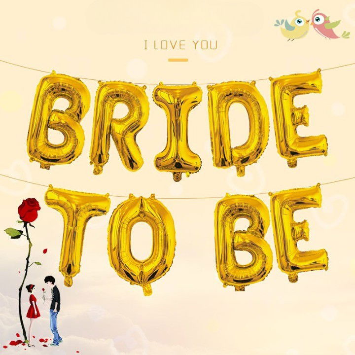 Set Baloane din Folie Metalizata, Flippy, Model Bride to Be, Litere de 40 cm, Baloane Party, Ambalaj Individual, Pai Inclus, Umflare cu Aer sau Heliu, Auriu [8]