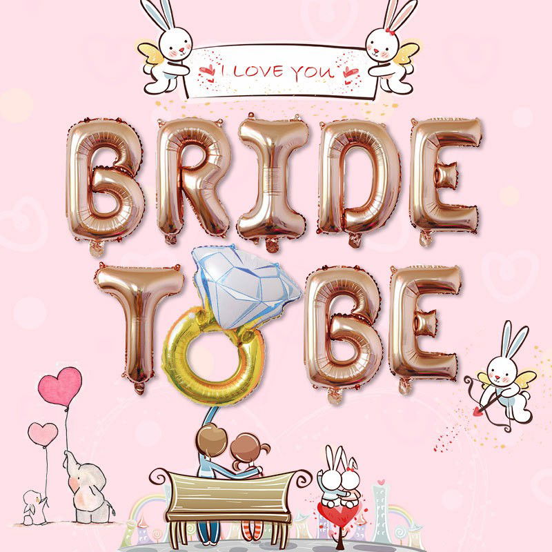 Tematica Nunta - Set Baloane din Folie Metalizată, Flippy, Model Bride To Be, Litere de 40 cm, Baloane Party, Ambalaj Individual, Pai Inclus, Umflare cu Aer sau Heliu, Roz