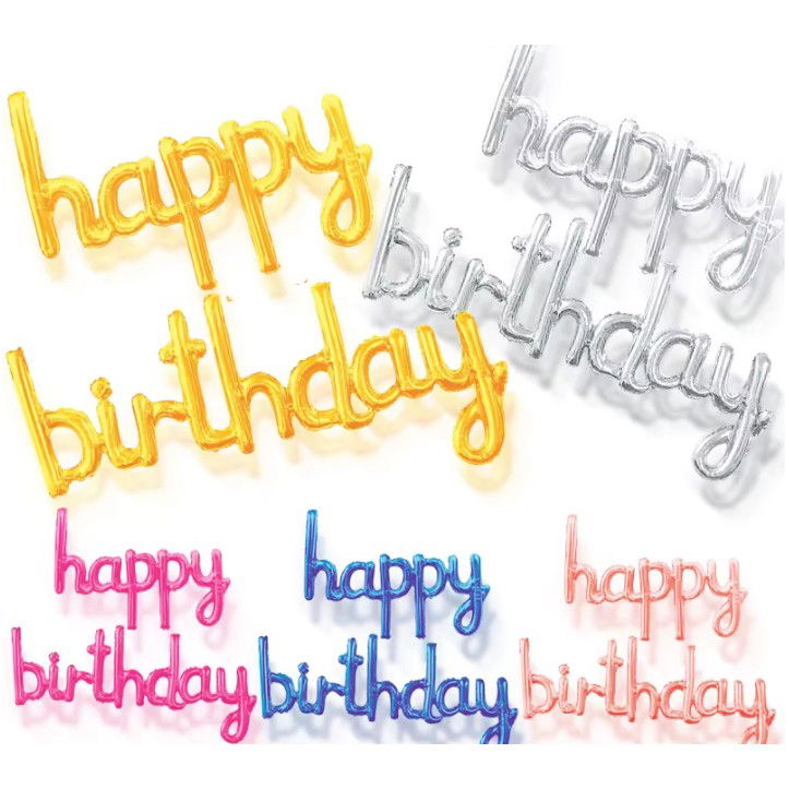 Set Baloane din Folie Metalizata, Flippy, Model Happy Birthday, 45x85 cm, 45x124cm, Baloane Party, Ambalaj Individual, Pai Inclus, Umflare cu Aer sau Heliu, Roz [5]
