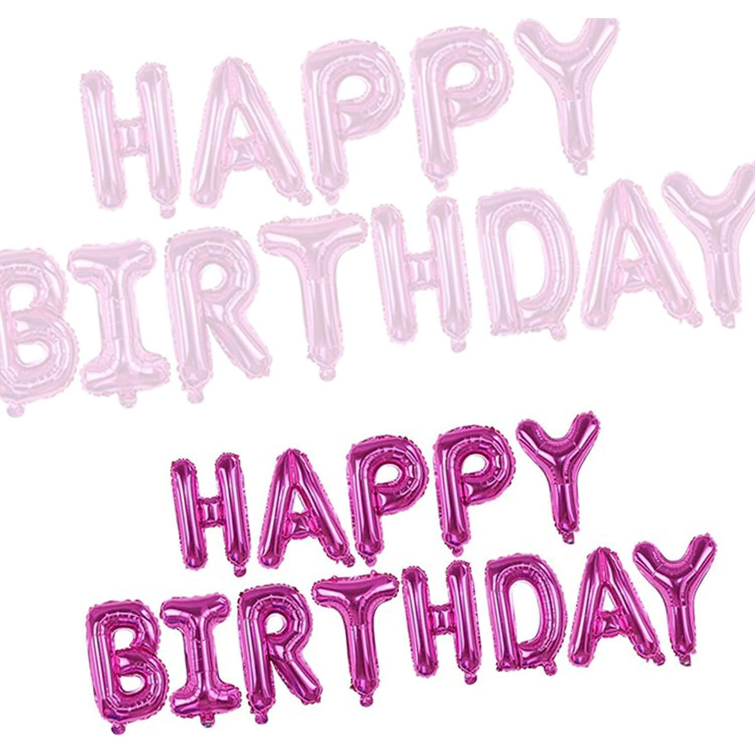 Set Baloane din Folie Metalizata, Flippy, Model Happy Birthday, Litere de 40 cm, Baloane Party, Ambalaj Individual, Pai, Ata si Adeziv Incluse, Umflare cu Aer sau Heliu, Mov [3]