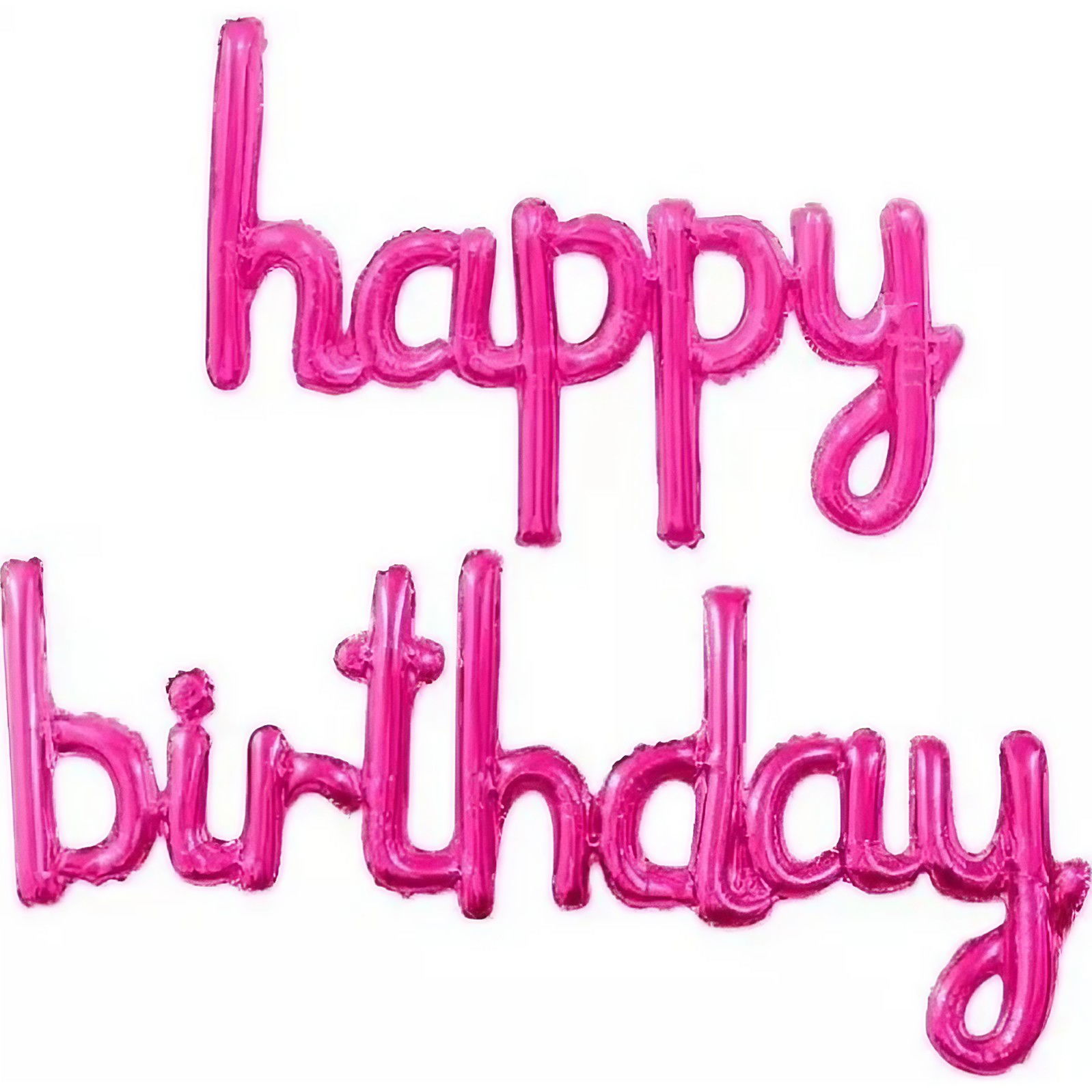 Seturi Baloane Folie - Set Baloane din Folie Metalizata, Flippy, Model Happy Birthday, 45x85 cm, 45x124cm, Baloane Party, Ambalaj Individual, Pai Inclus, Umflare cu Aer sau Heliu, Roz