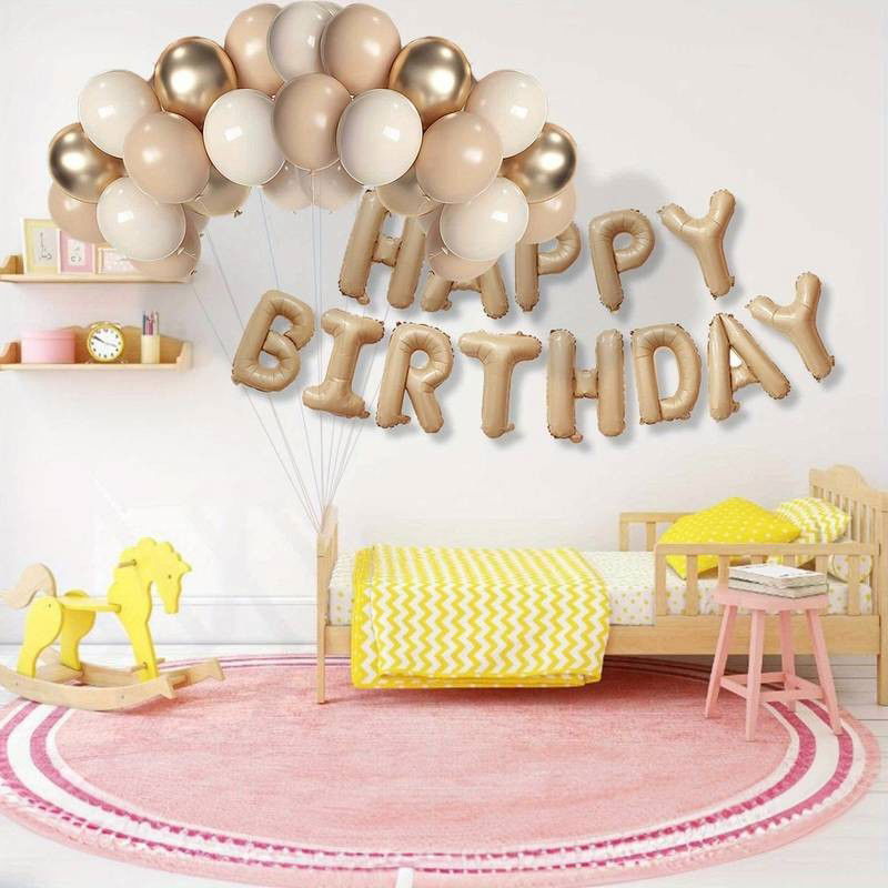 Set 25 de Baloane din Folie Metalizata si Latex, Flippy, Figurine 2 Stele, 4 Baloane Confetti, 13 Litere, 6 Latex, Model Happy Birthday, Tema Aniversare, 40 cm, Ambalaj Individual, Pai Inclus, Umflare [6]