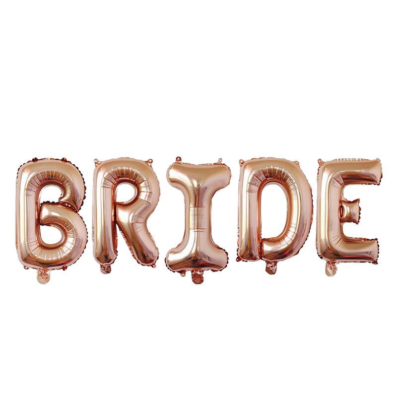 50 - 100 LEI - Set Baloane din Folie Metalizata, Flippy, Model Scris Bride, Litere de 100 cm, Tema Iubire, Baloane Party, Ambalaj Individual, Pai Inclus, Umflare cu Aer sau Heliu, Roz