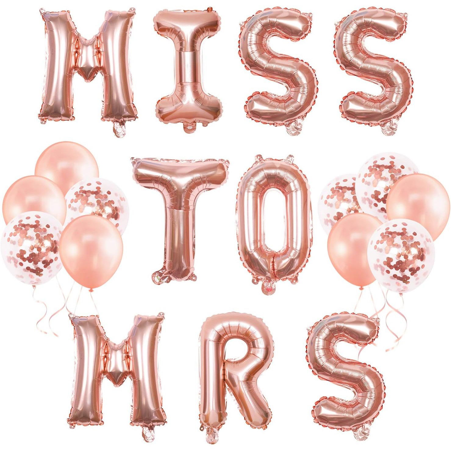 Set Baloane din Folie Metalizata, Flippy, Model Scris Miss to Mrs, Litere de 40 cm, Tema Iubire, Baloane Party, Ambalaj Individual, Pai Inclus, Umflare cu Aer sau Heliu, Roz [3]