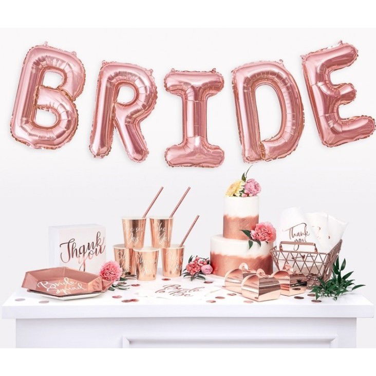 Set Baloane din Folie Metalizata, Flippy, Model Team Bride, Litere de 40 cm, Tema Iubire, Baloane Party, Ambalaj Individual, Pai Inclus, Umflare cu Aer sau Heliu, Roz [3]