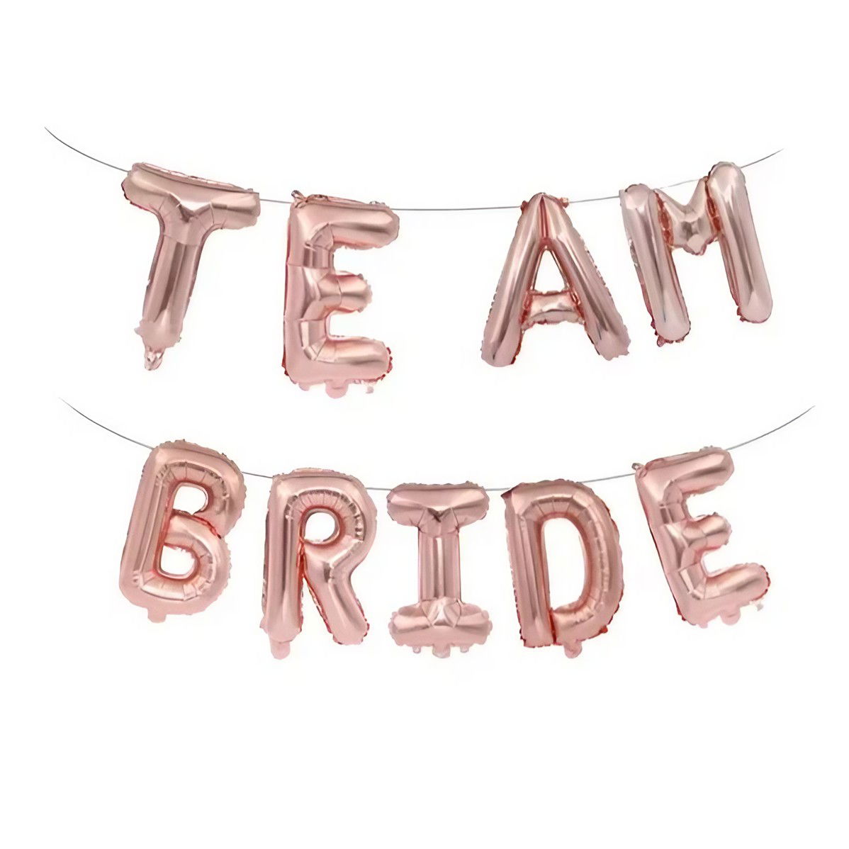 Set Baloane din Folie Metalizata, Flippy, Model Team Bride, Litere de 40 cm, Tema Iubire, Baloane Party, Ambalaj Individual, Pai Inclus, Umflare cu Aer sau Heliu, Roz [5]