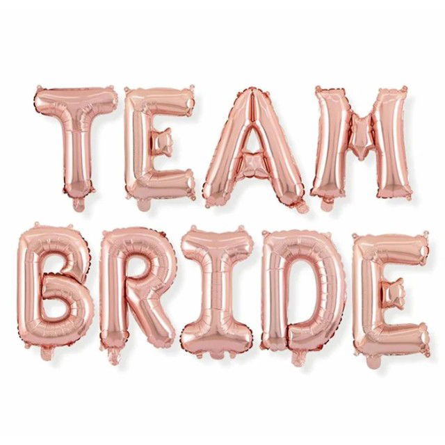 Set Baloane din Folie Metalizata, Flippy, Model Team Bride, Litere de 40 cm, Tema Iubire, Baloane Party, Ambalaj Individual, Pai Inclus, Umflare cu Aer sau Heliu, Roz [4]
