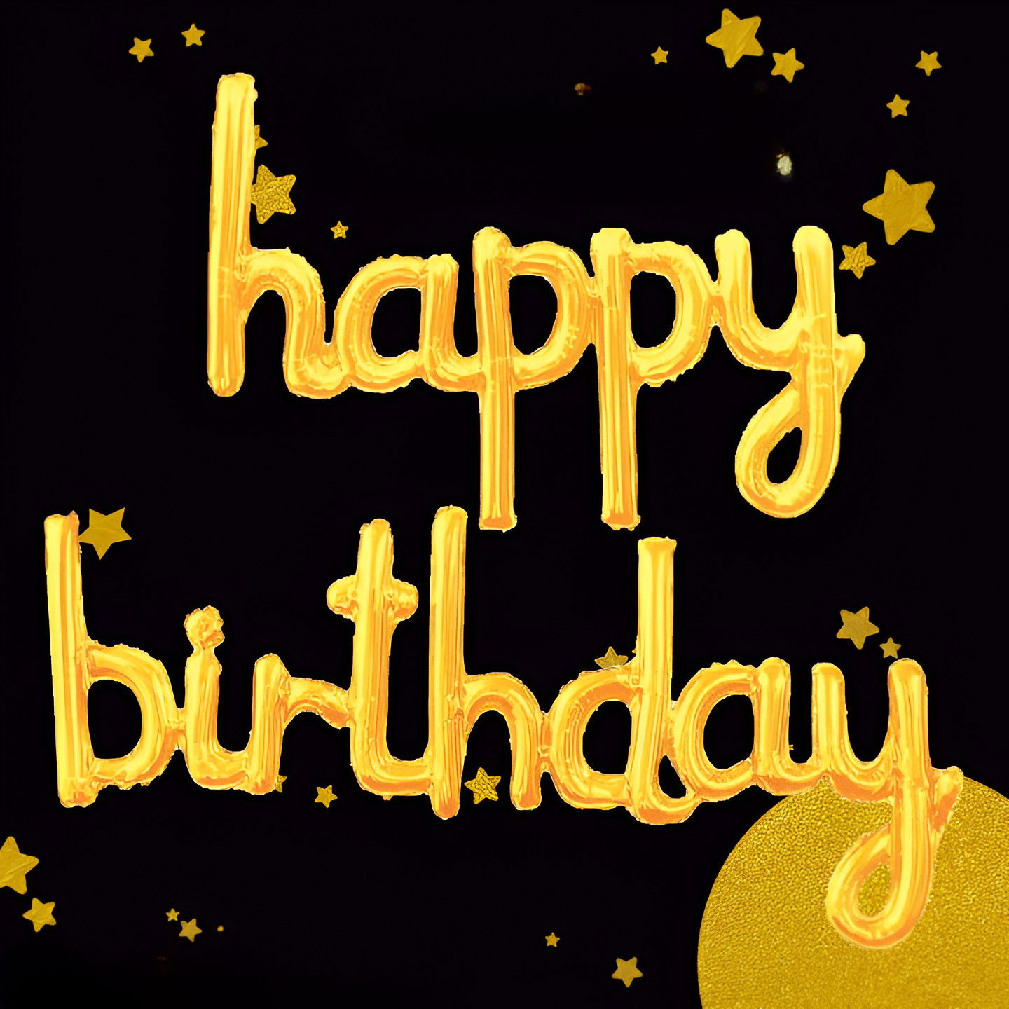 Set Baloane din Folie Metalizată, Flippy, Model Happy Birthday, 45x85 cm, 45x124cm, Baloane Party, Ambalaj Individual, Pai inclus, Umflare cu Aer sau Heliu, Gold [3]