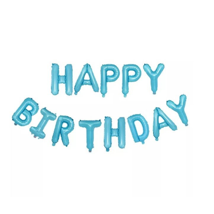 Seturi Baloane Folie - Set baloane folie Flippy, Happy Birthday, 40 cm, baby blue