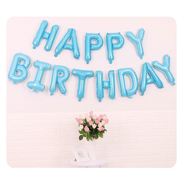Set baloane folie Flippy, Happy Birthday, 40 cm, baby blue [3]