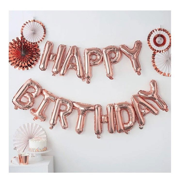 Set baloane folie Flippy, Happy Birthday, 40 cm, rose gold [3]
