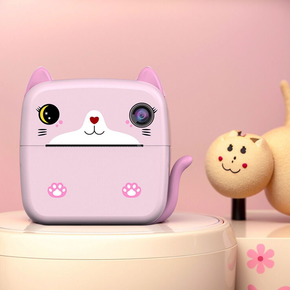 Set Camera Instantanee pentru Copii, Flippy, Ecran HD 2.4'', 24MP, 720P Video, 1200 mAh, cu Functie de Printare Alb-Negru, cablu USB-C, Bluetooth, Compatibil iOS/Android, Imprimare APP, Mode [12]