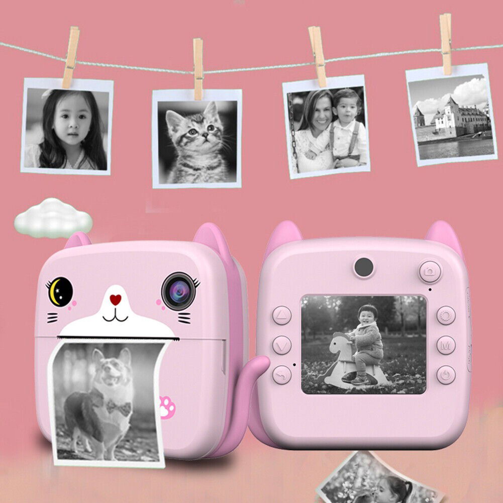 Set Camera Instantanee pentru Copii, Flippy, Ecran HD 2.4'', 24MP, 720P Video, 1200 mAh, cu Functie de Printare Alb-Negru, cablu USB-C, Bluetooth, Compatibil iOS/Android, Imprimare APP, Mode [7]