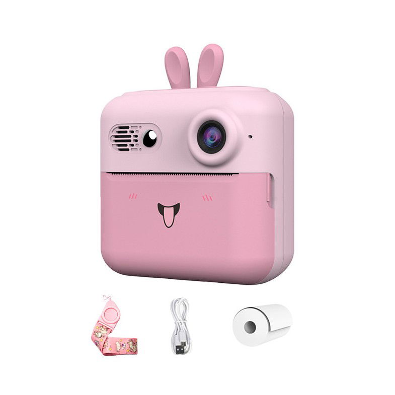 Set Camera Instantanee pentru Copii, Flippy, Ecran HD 2.4'', 24MP, 720P Video, 1200 mAh, cu Functie de Printare Alb-Negru, cablu USB-C, Bluetooth, Compatibil iOS/Android, Imprimare APP, Mode [9]