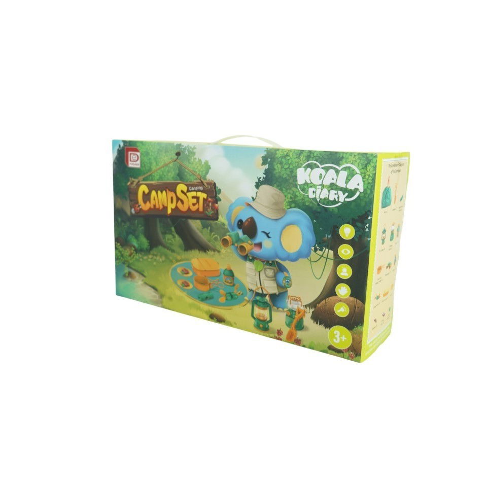 Jucarii - Set camping exterior/interior pentru copii, covoras, 18 ustensile de joaca, +3 ani, multicolor