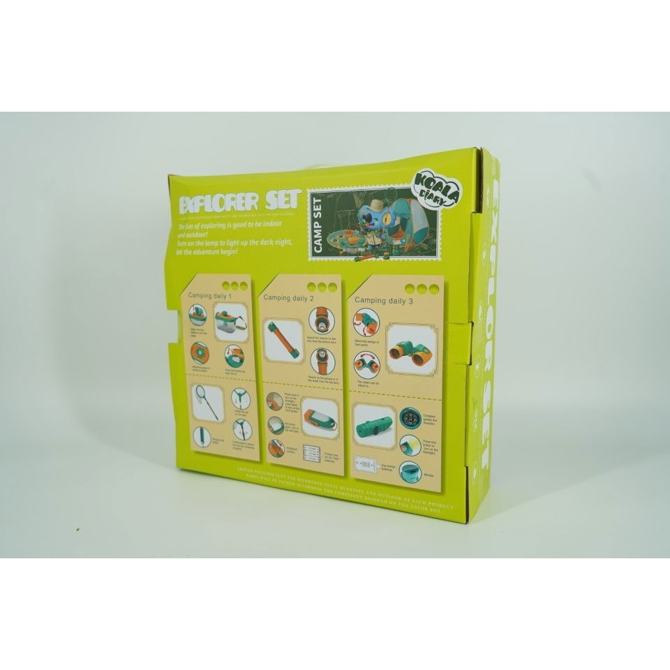 Jucarii - Set camping micutul explorator pentru exterior, 3 accesorii vestimentare, 9 ustensile de joaca, 8 carti educative cu insecte, +3 ani, multicolor